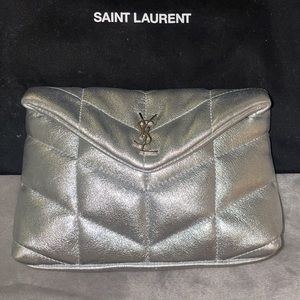 YSL Loulou Quilted Puffer Small Pouch Clutch Bag